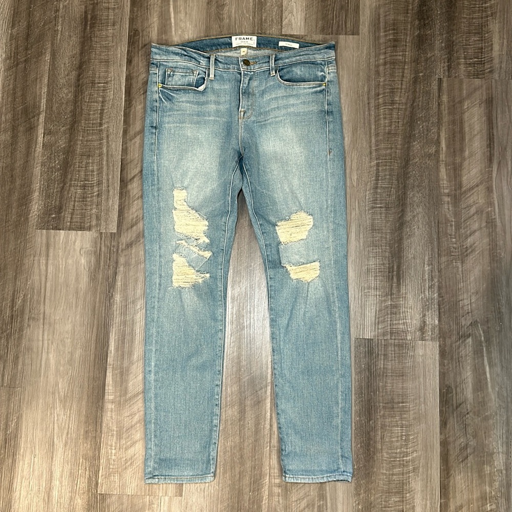 Frame Le Garçon Lucielle Distressed Boyfriend Jeans - 28